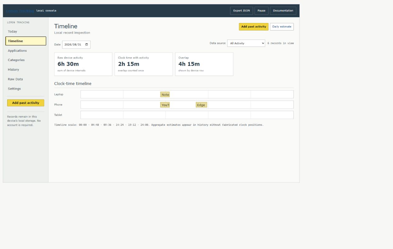 Timeline screen